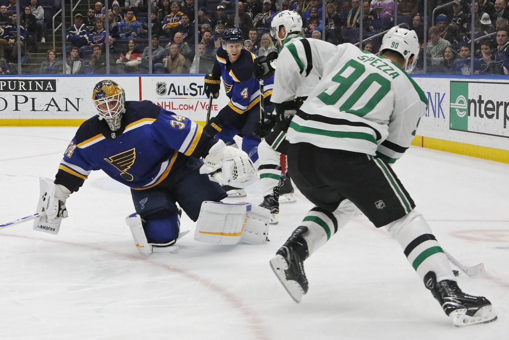 The Blues take on the Stars at Enterprise Center